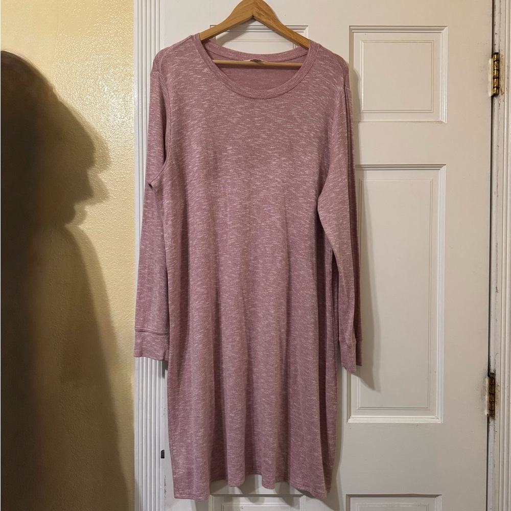 Pink Long Sleeve Sweater Style Dress Size XL